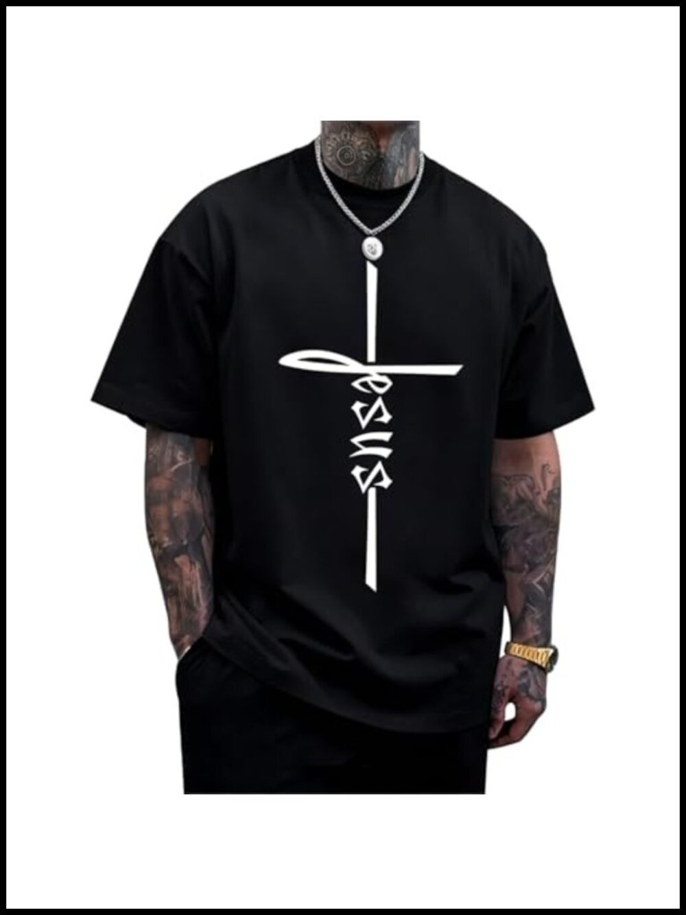 Men's Christian Cross Bible Verse T-Shirt Faith Short Sleeve Crew Neck Tee